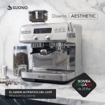 Cafetera Espresso Atelier Suono Con Molinillo Acero