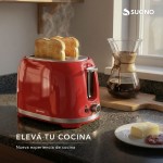Tostadora Retro 2 Panes 850W Rojo