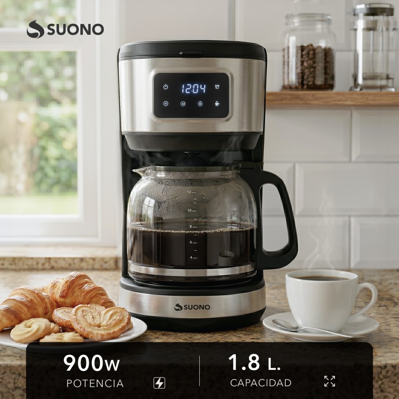 Cafetera Filtro Digital 1.8L ACERO