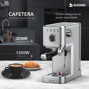 Cafetera Espresso 20 Bar Con Cápsulas Acero